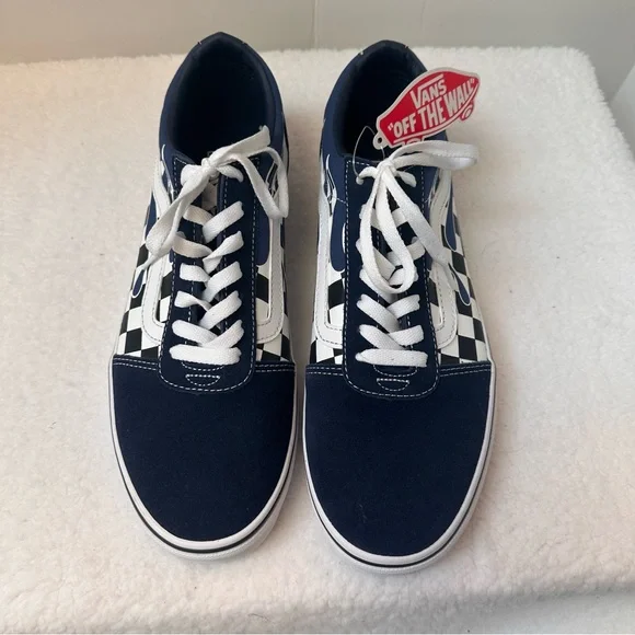 Vans Blue and White Checkered Sneakers - Picture 4 of 11